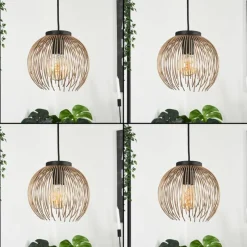 Lampes Dorées-hofstein Suspension Keryvaland Noir, 3 lumières