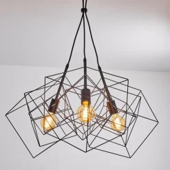 Lampes Industrielles-hofstein Suspension Kigali Noir, 3 lumières