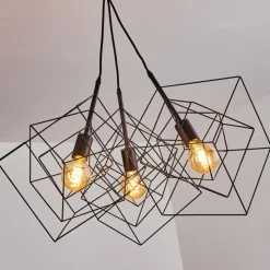 Lampes Industrielles-hofstein Suspension Kigali Noir, 3 lumières