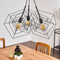 Lampes Industrielles-hofstein Suspension Kigali Noir, 3 lumières