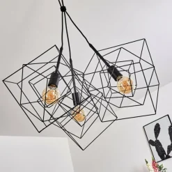 Lampes Industrielles-hofstein Suspension Kigali Noir, 3 lumières