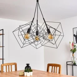 Lampes Industrielles-hofstein Suspension Kigali Noir, 3 lumières