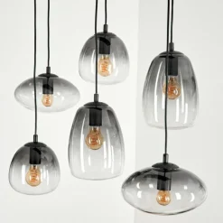 hofstein Suspension Kissaboui Noir, 6 lumières