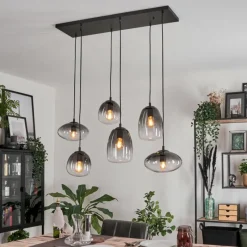 hofstein Suspension Kissaboui Noir, 6 lumières