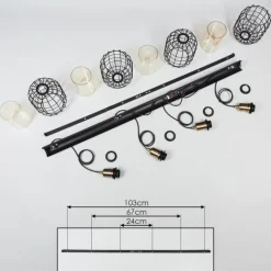 hofstein Suspension Kiubneko Noir, 4 lumières