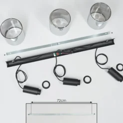 Suspension Verre Fumé-hofstein Suspension Klemtoo Noir, 3 lumières