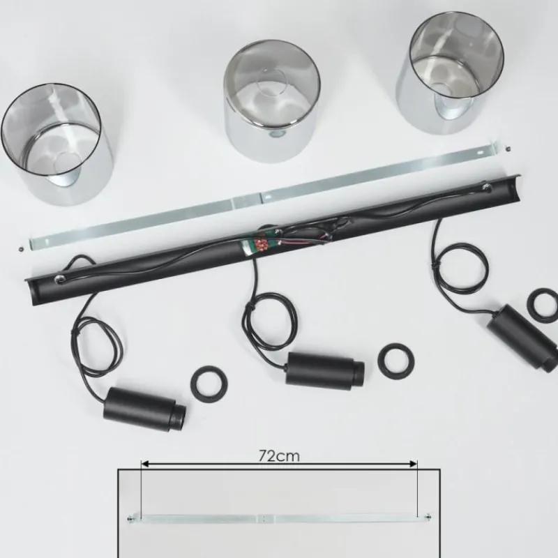 Suspension Verre Fumé-hofstein Suspension Klemtoo Noir, 3 lumières