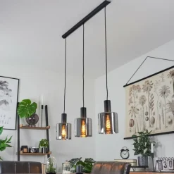 Suspension Verre Fumé-hofstein Suspension Klemtoo Noir, 3 lumières