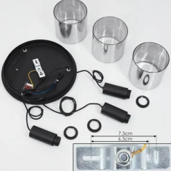 Suspension Verre Fumé-hofstein Suspension Klemtoo Noir, 3 lumières