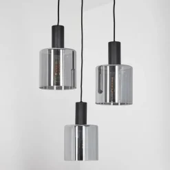 Suspension Verre Fumé-hofstein Suspension Klemtoo Noir, 3 lumières