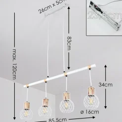 Lampes Vintages & Rétros-hofstein Suspension Koler Bois clair, Blanc, 4 lumières