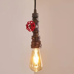 Lampes Vintages & Rétros-hofstein Suspension Kolyma Rouille, Noir, 1 lumière