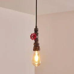 Lampes Vintages & Rétros-hofstein Suspension Kolyma Rouille, Noir, 1 lumière