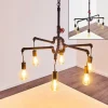 Lampes Industrielles-hofstein Suspension Kolyma Rouille, Noir, 6 lumières
