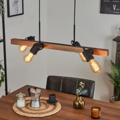 Luminaires Scandinaves-hofstein Suspension Kouk Écru, Noir, 4 lumières