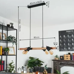 Luminaires Scandinaves-hofstein Suspension Kouk Écru, Noir, 4 lumières