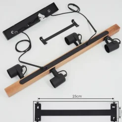 Luminaires Scandinaves-hofstein Suspension Kouk Écru, Noir, 4 lumières