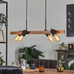 Luminaires Scandinaves-hofstein Suspension Kouk Écru, Noir, 4 lumières