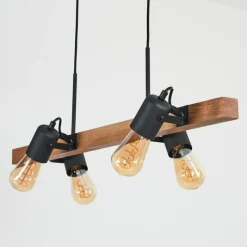 Luminaires Scandinaves-hofstein Suspension Kouk Écru, Noir, 4 lumières