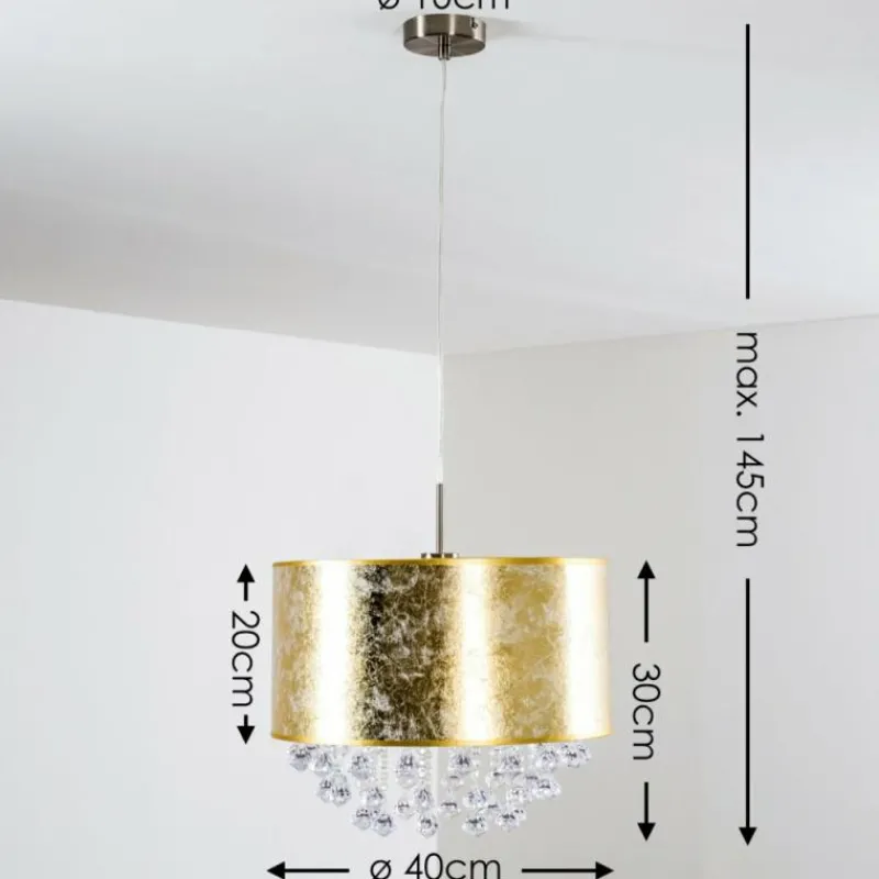 Lampes En Tissu-hofstein Suspension Kunes Nickel mat, 1 lumière