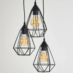 Lampes Vintages & Rétros-hofstein Suspension Kunir Noir, 3 lumières