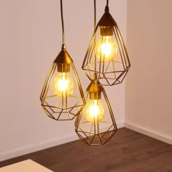 Lampes Vintages & Rétros-hofstein Suspension Kunir Noir, 3 lumières