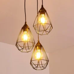 Lampes Vintages & Rétros-hofstein Suspension Kunir Noir, 3 lumières