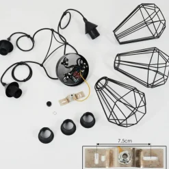 Lampes Vintages & Rétros-hofstein Suspension Kunir Noir, 3 lumières