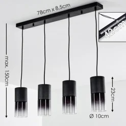 Luminaires Scandinaves-hofstein Suspension Kuparuk Noir, 4 lumières