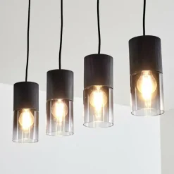 Luminaires Scandinaves-hofstein Suspension Kuparuk Noir, 4 lumières
