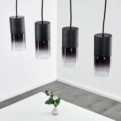 Luminaires Scandinaves-hofstein Suspension Kuparuk Noir, 4 lumières
