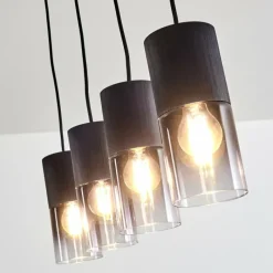 Luminaires Scandinaves-hofstein Suspension Kuparuk Noir, 4 lumières