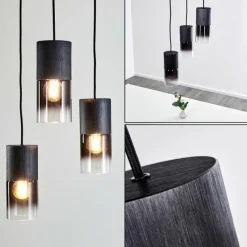 Luminaires Scandinaves-hofstein Suspension Kuparuk Noir, 3 lumières