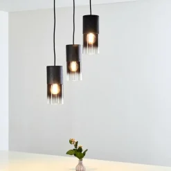 Luminaires Scandinaves-hofstein Suspension Kuparuk Noir, 3 lumières