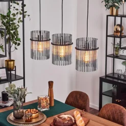 hofstein Suspension Lagielas Noir, 3 lumières