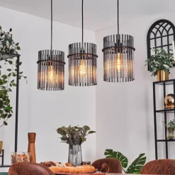 hofstein Suspension Lagielas Noir, 3 lumières