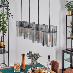 hofstein Suspension Lagielas Noir, 4 lumières