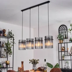 hofstein Suspension Lagielas Noir, 4 lumières