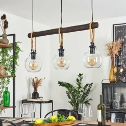 Lampes Industrielles-hofstein Suspension Landrienne Brun, Écru, Noir, 3 lumières