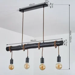Style Boho-Chic-hofstein Suspension Larifano Brun, Noir, 4 lumières