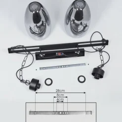 Suspension Verre Fumé-hofstein Suspension Larobe Noir, 2 lumières
