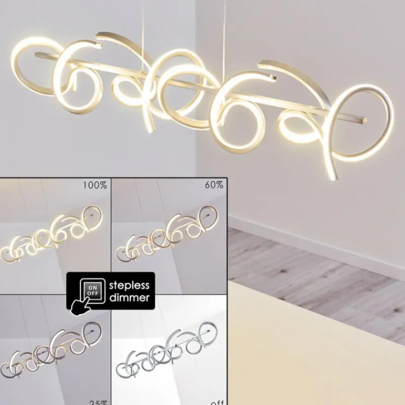 hofstein Suspension Lavaca LED Argenté, 4 lumières