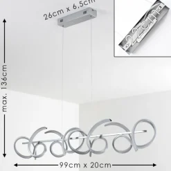 hofstein Suspension Lavaca LED Argenté, 4 lumières