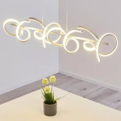 hofstein Suspension Lavaca LED Argenté, 4 lumières