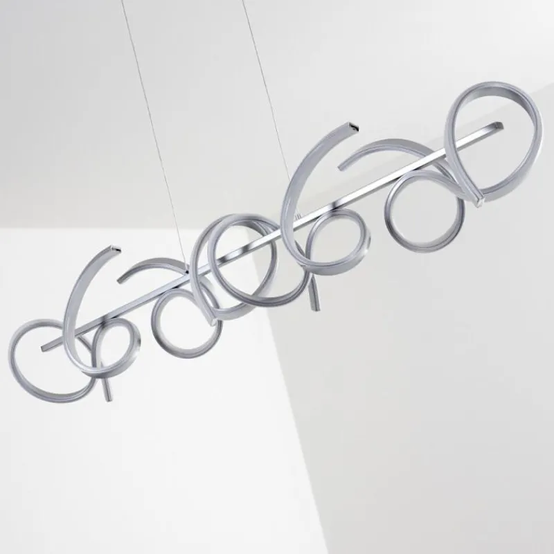 hofstein Suspension Lavaca LED Argenté, 4 lumières