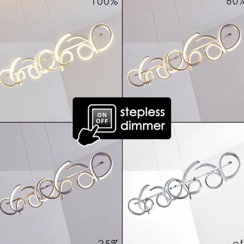 hofstein Suspension Lavaca LED Argenté, 4 lumières