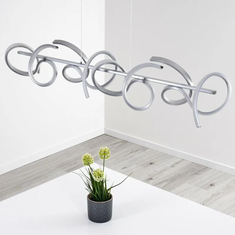 hofstein Suspension Lavaca LED Argenté, 4 lumières