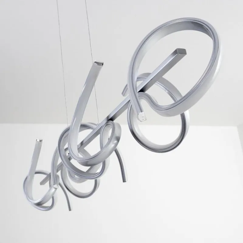 hofstein Suspension Lavaca LED Argenté, 4 lumières