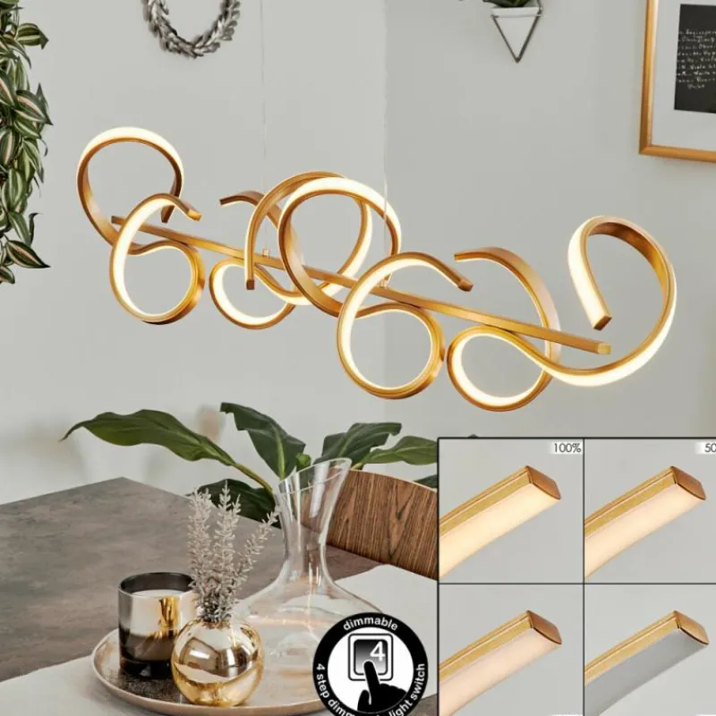 hofstein Suspension Lavaca LED Laiton, 4 lumières