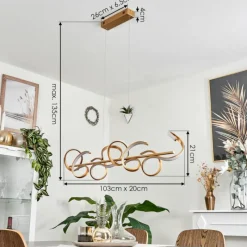 hofstein Suspension Lavaca LED Laiton, 4 lumières